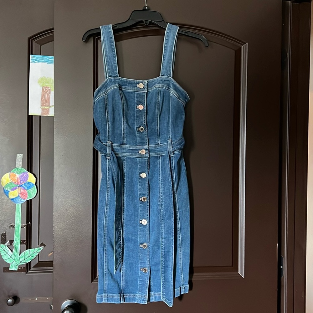 White House Black  market denim button dress sz 2 XS